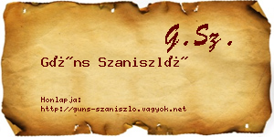 Güns Szaniszló névjegykártya